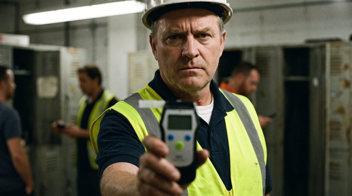 Breathalyser at a workplace check